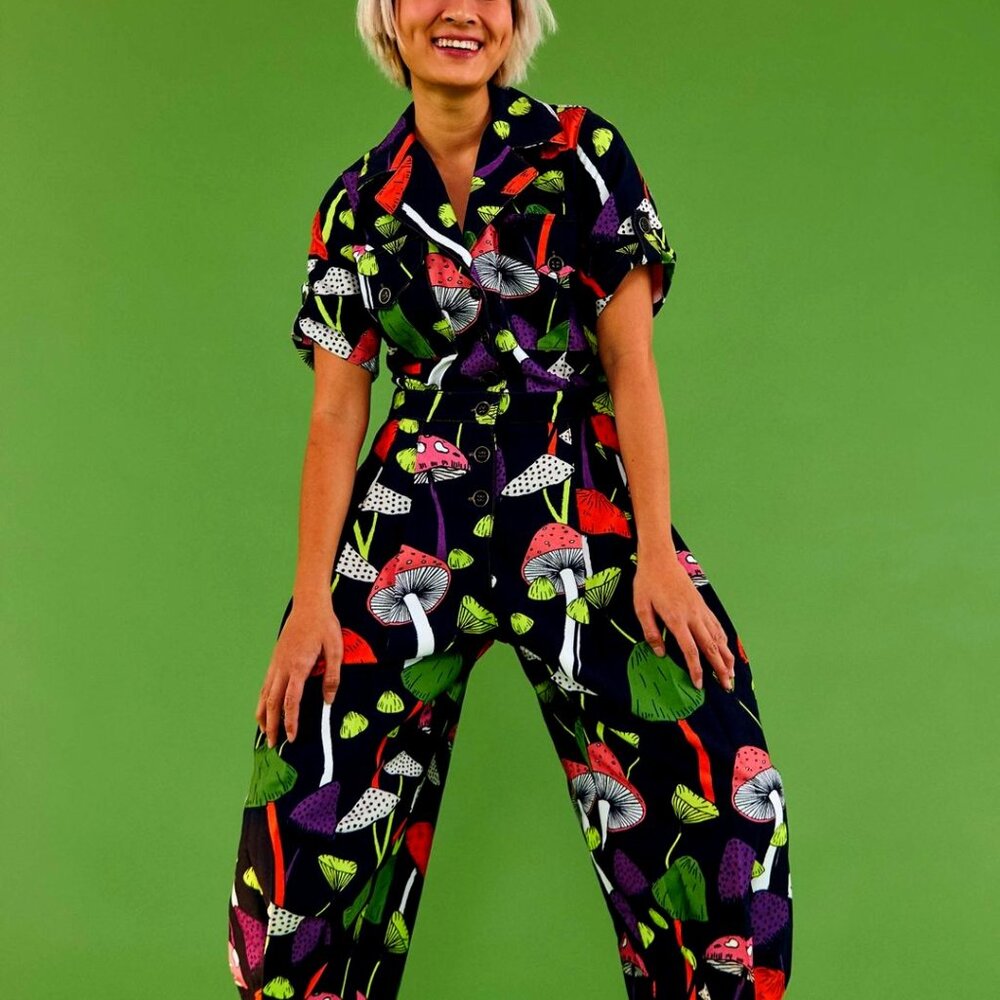 Mushroom Gabardine Coverall / Canvas Jumpsuit